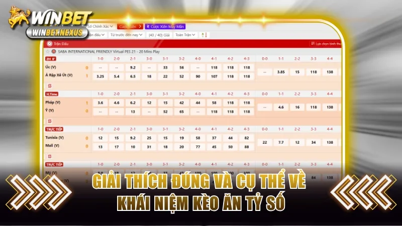 Giải thích đúng và cụ thể về khái niệm kèo ăn tỷ số