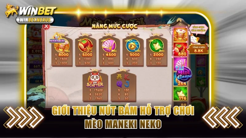 Giới thiệu nút bấm hỗ trợ chơi Mèo Maneki Neko