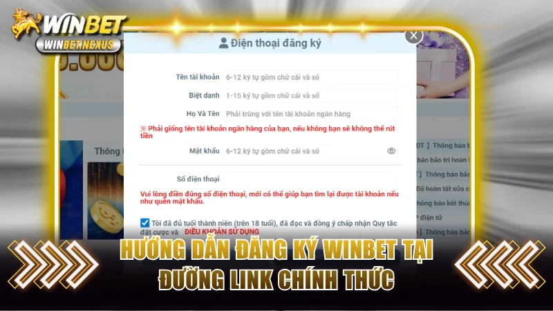Hướng dẫn đăng ký WINBET tại đường link chính thức